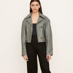 Cropped Leather Flight Jacket from Vince